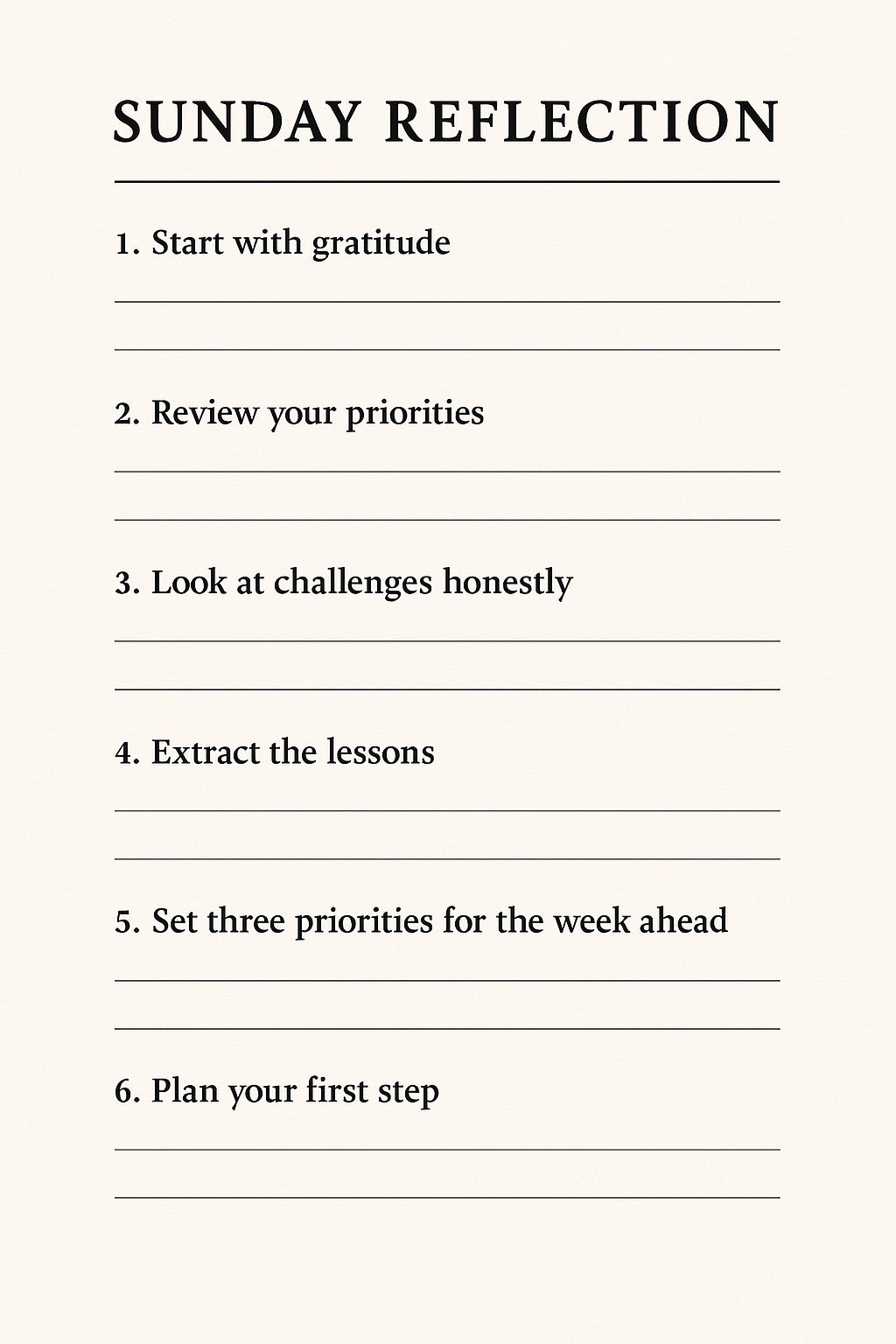 Weekend Reflection: Reviewing Your Week to Plan for a Stronger Tomorrow