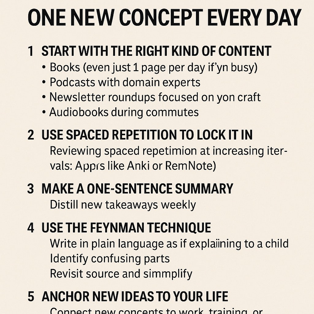 How to Read (and Actually Remember) One New Concept Every Day Practical strategies for lifelong learning and self-improvement